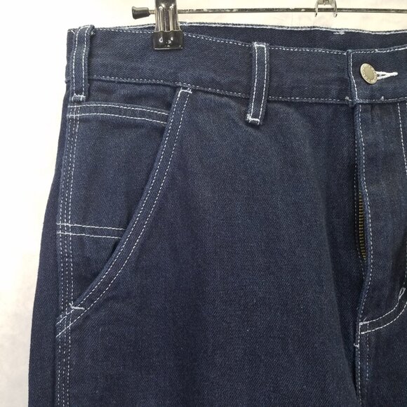 Okonkwo Railway Jeans Men's Small Carpenter Dark Wash Straight Leg Cotton NEW - Picture 4 of 16